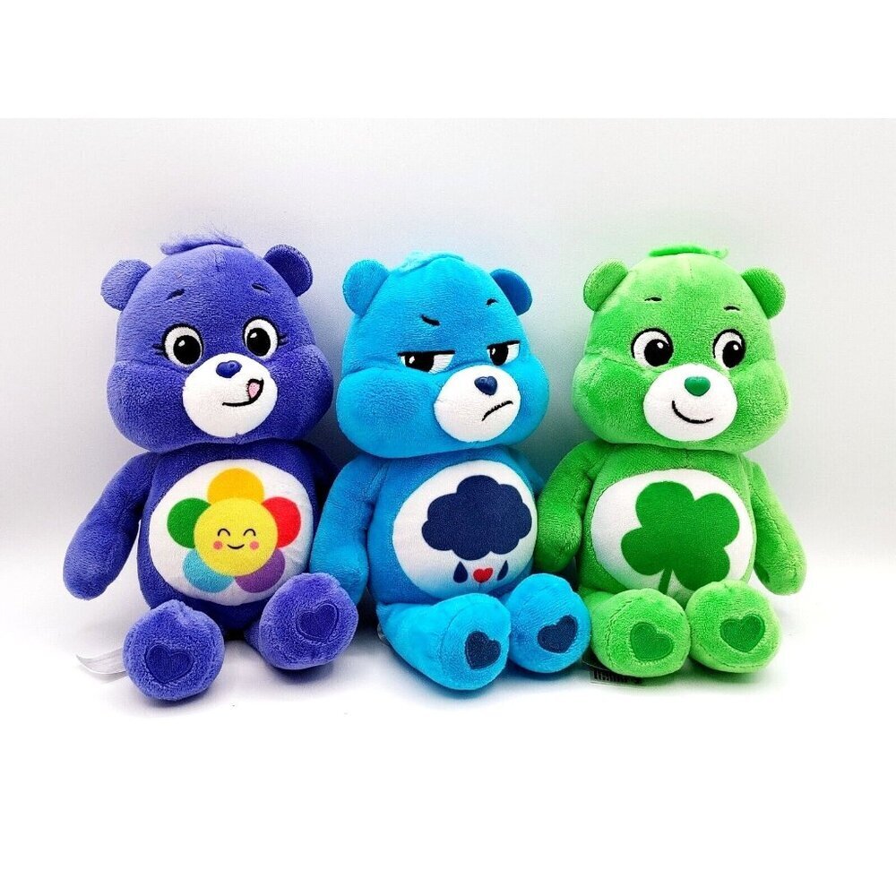 Lot of Three 2020 Care Bear 10" Plush  Grumpy Bear Good Luck Bear Harmony Bear